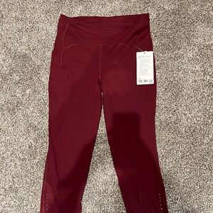 NWT Lululemon Red Merlot Swift Speed High Rise Tights 25"